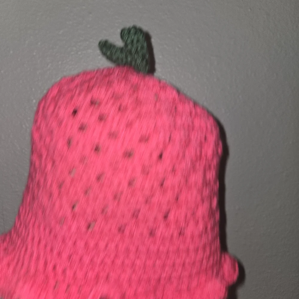 Girl's Raspberry Crochet Bucket Hat - Picture 11 of 15